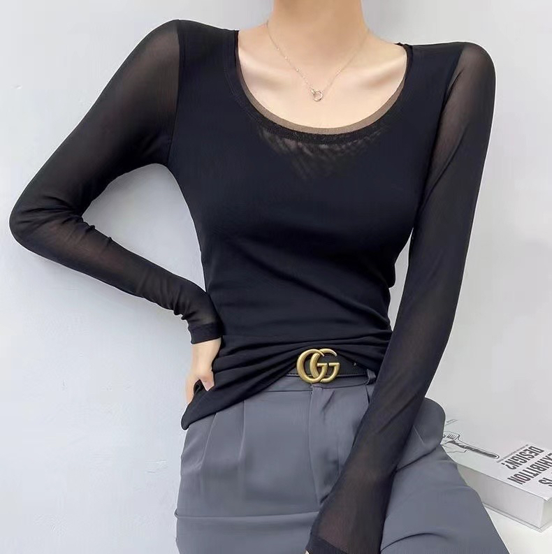 芭乐珂牛奶丝大圆领打底衫965-1