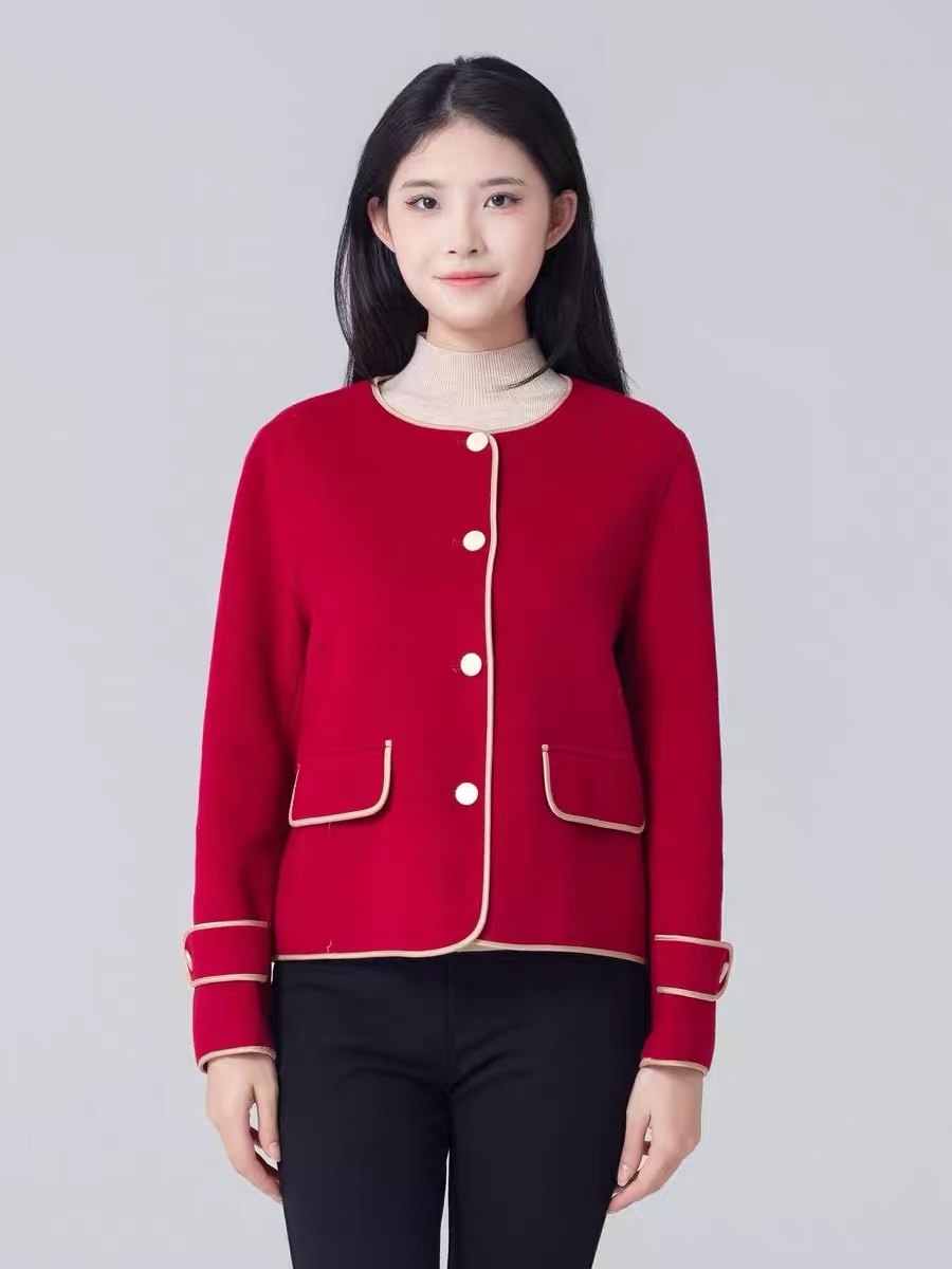 双面女高级感新短款羊毛呢上衣外套M502