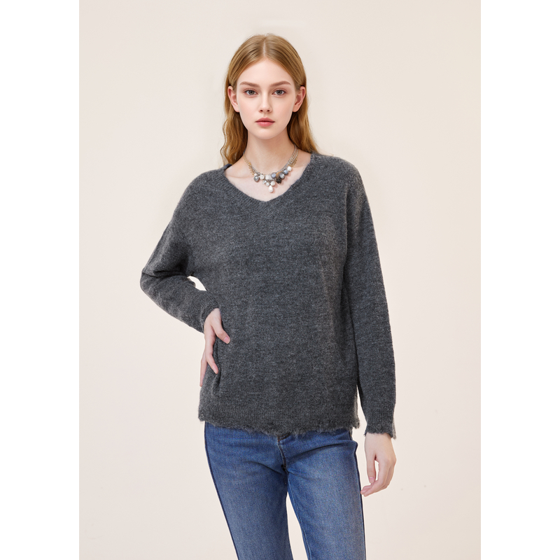 MISSCOCOON慵懒格雷系毛针织衫30076