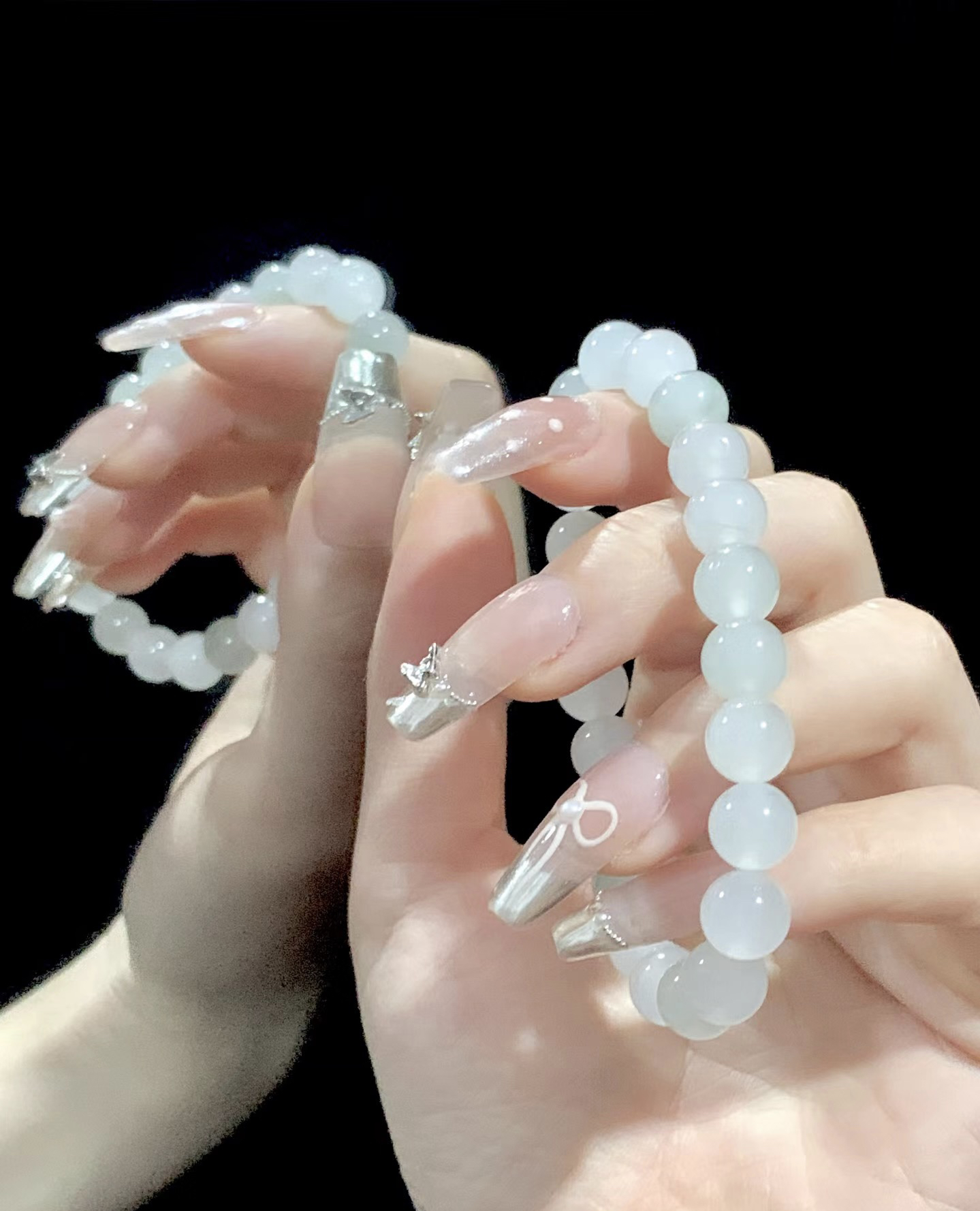 解锁新搭配清冷系天山翠手串气质百搭古风简约