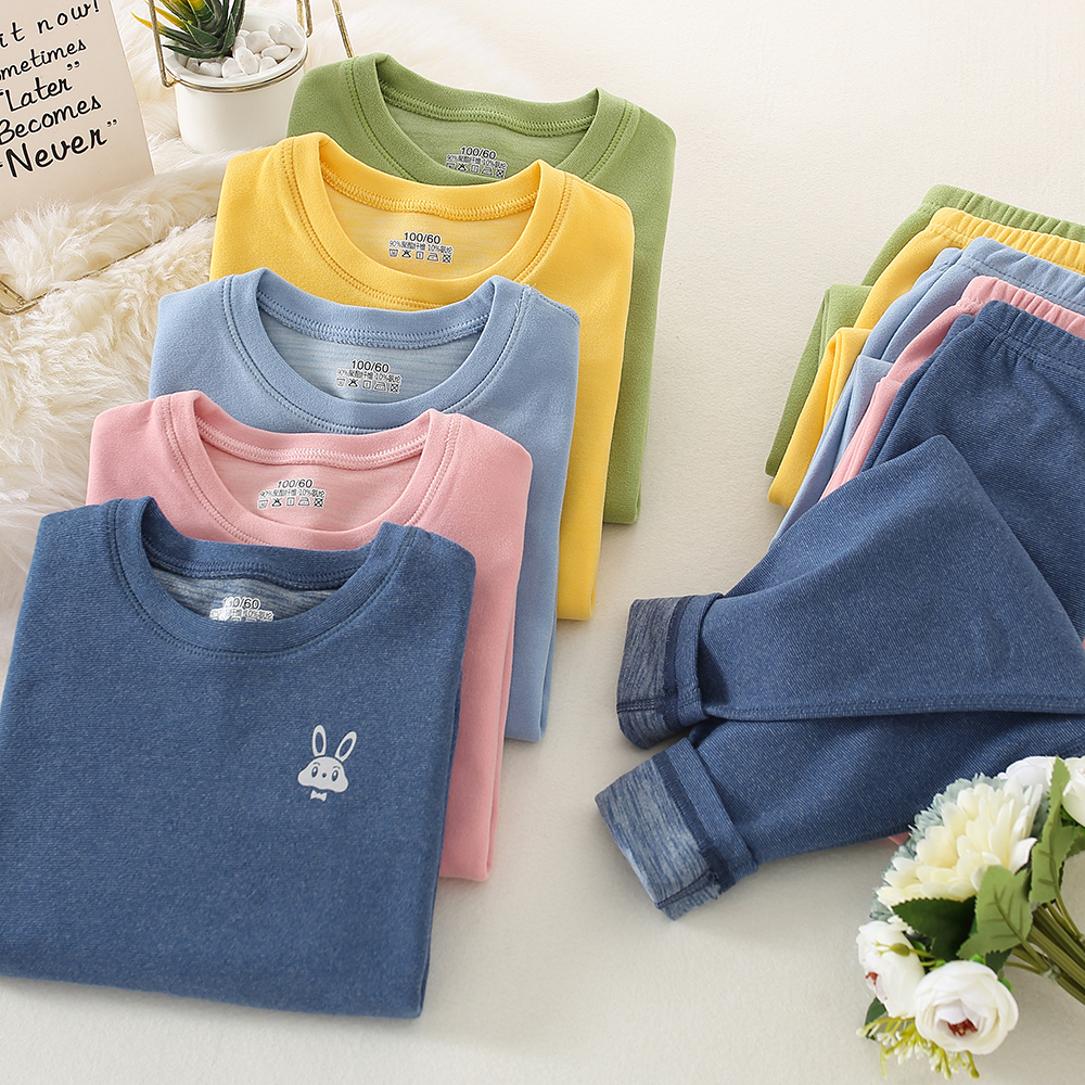 儿童宝宝秋冬保暖内衣套装秋衣秋裤中大童打底休闲加绒长袖秋季