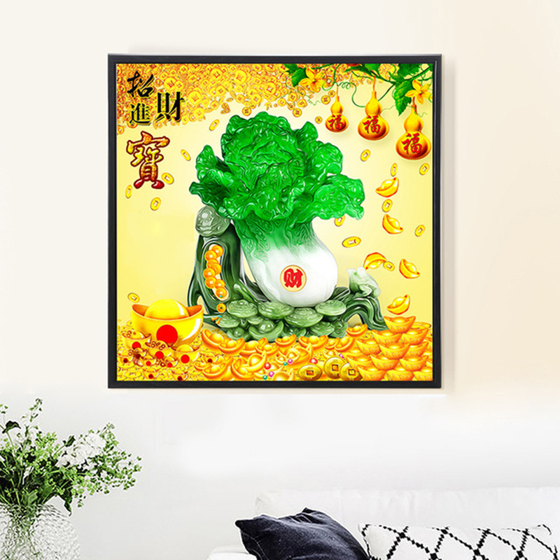 贴钻十字绣客厅白菜2025钻石画满钻新款百财图招财进宝小幅钻石绣