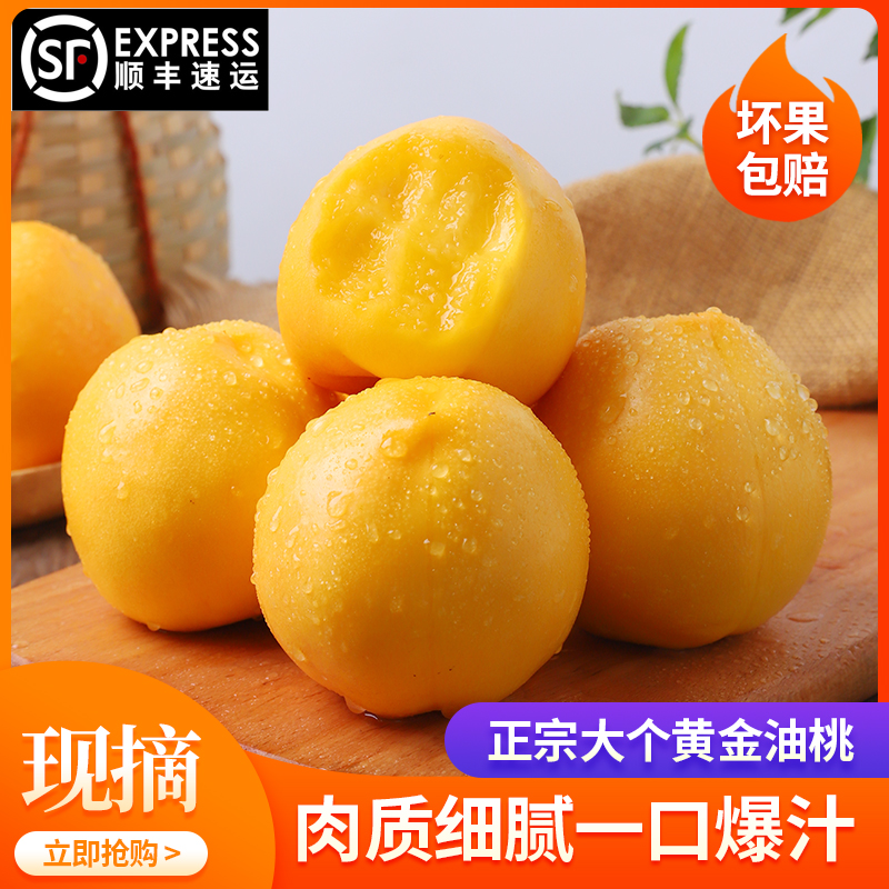 丹东黄油桃黄金芒果桃无毛产地直销现摘现发新鲜大果当季顺丰包邮