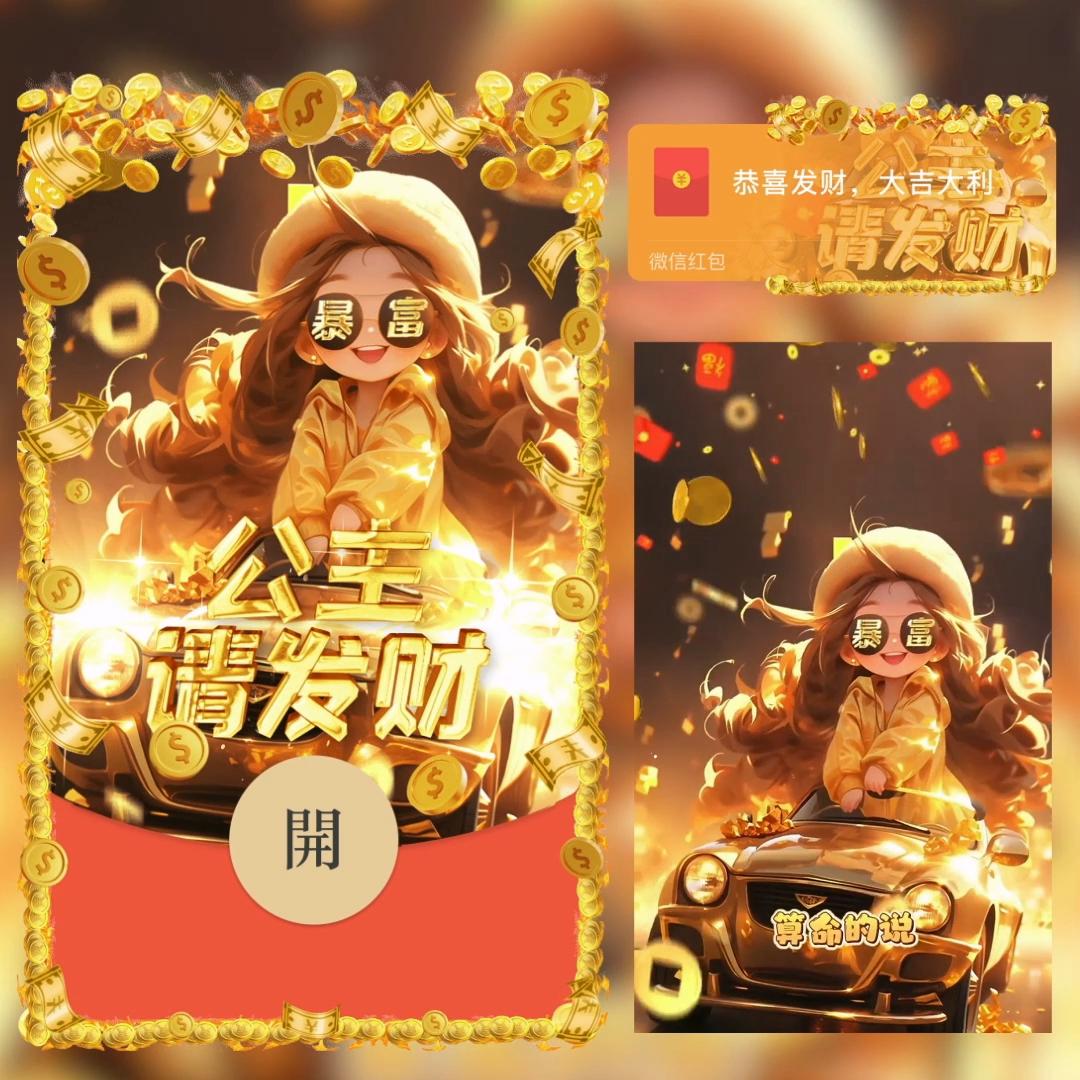 2024年新款所愿皆成真可爱龙红包封面动态音乐定制设计服务序列号