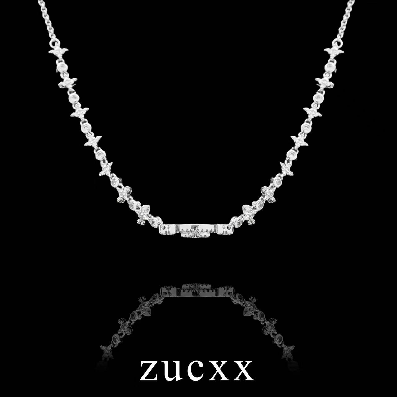 铜合金项链 馨儿   M103   银色时尚大气潮流个性项链