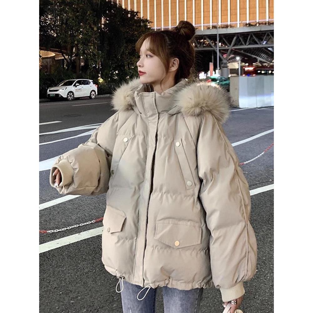 波司登羽绒服新款女装米白冬季加厚短款羽绒衣宽松显瘦外套