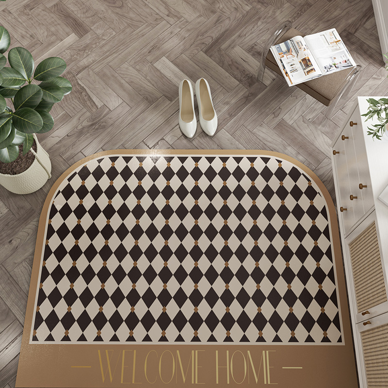 入户门地垫免洗可擦轻奢皮革玄关家用门垫进简约脚垫裁剪美式防水