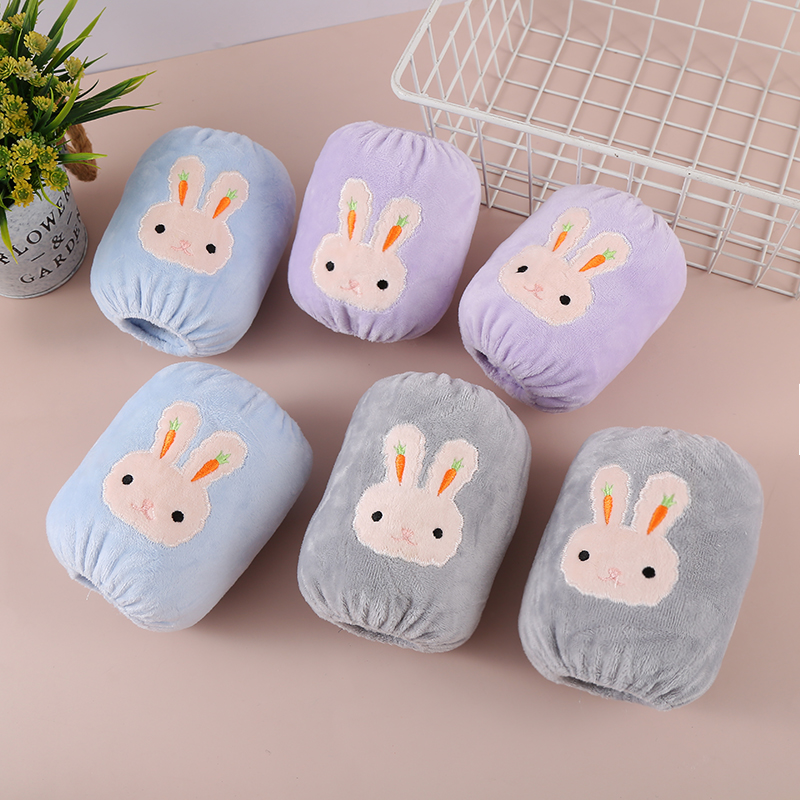 儿童袖套新款秋冬季卡通小兔子毛绒套袖0到3岁宝宝防污耐脏护袖