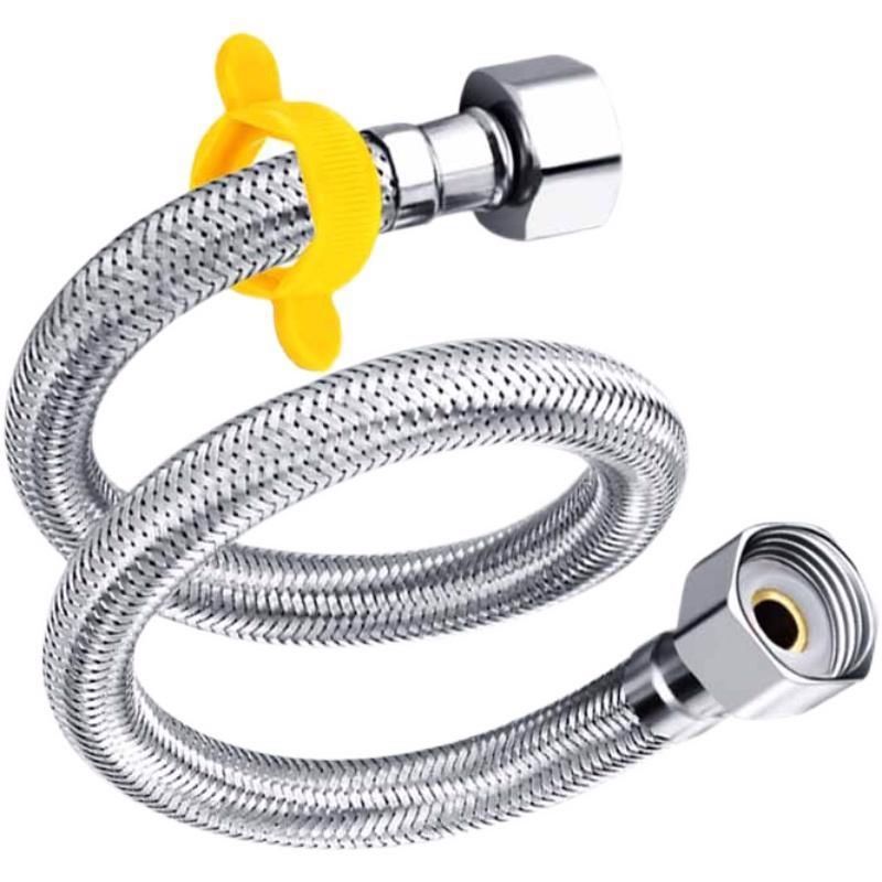 304不锈钢单双头水管花洒电热水器冷热水软管通用型编织管