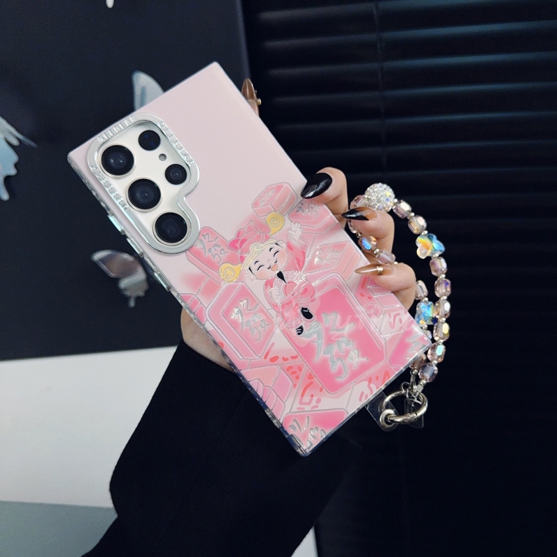 适用三星s24ultra手机壳新款galaxy套s24锡纸纹创意财神爷發字女+