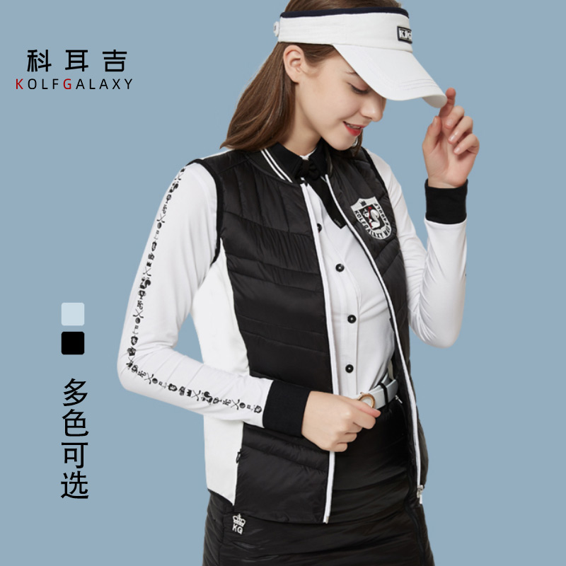 科耳吉高尔夫女士短款轻薄保暖羽绒修身户外运动网球马夹时尚外套