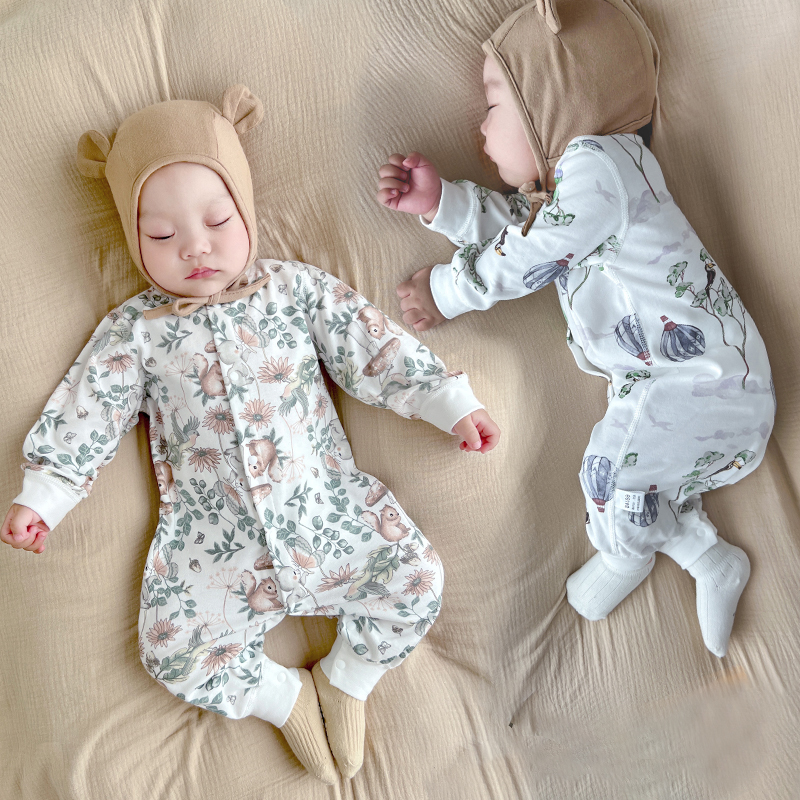 婴儿衣服春秋款宝宝春季连体衣新生婴儿儿婴幼儿哈衣秋冬春款纯棉