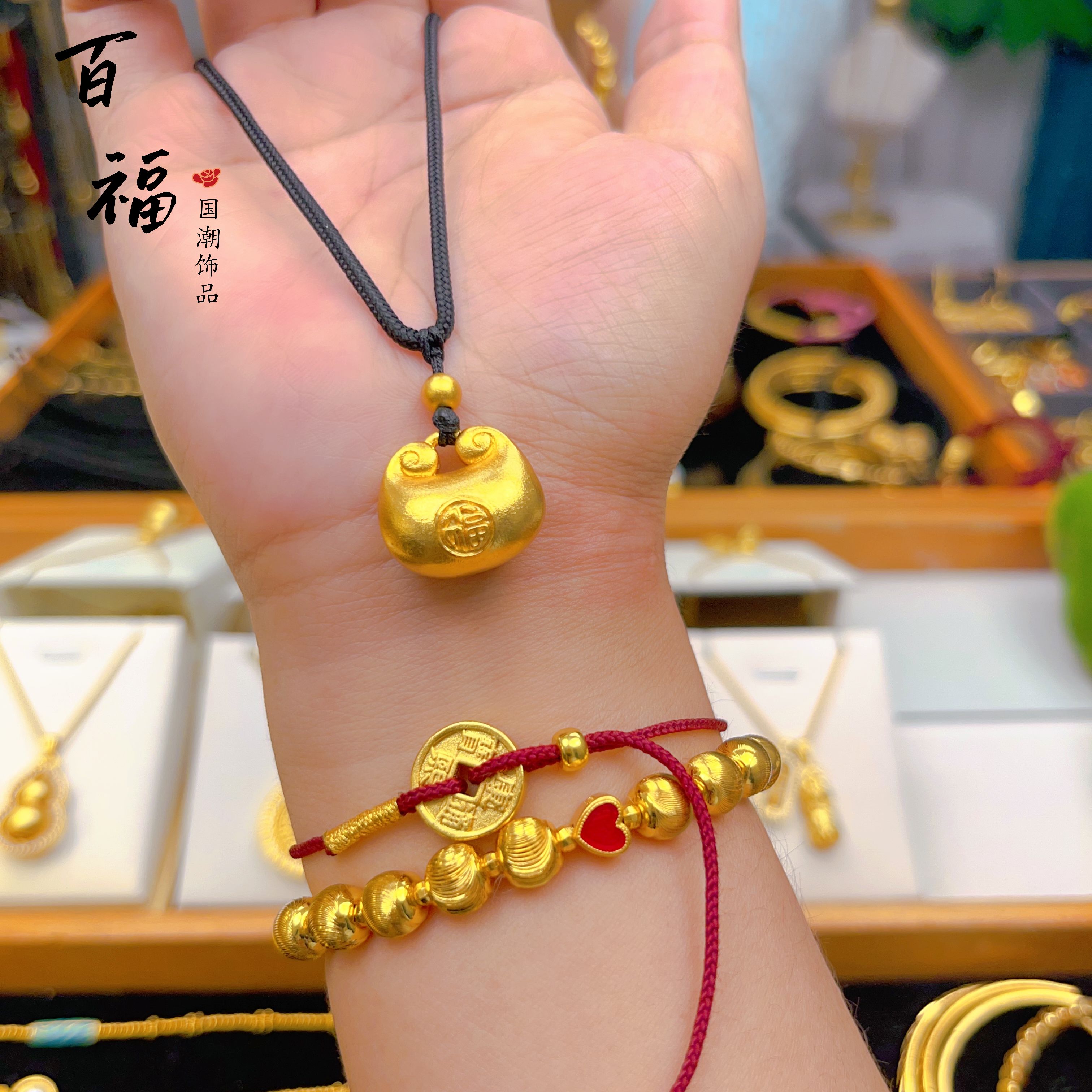 合金吊坠 【精工版】福坨坨吊坠胖福项链福包毛衣链实心项坠潮饰