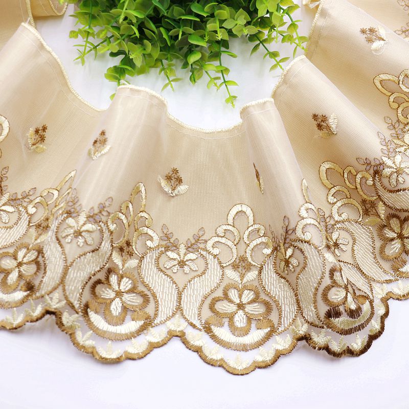 蕾丝花边网纱刺绣裙摆衣边桌边床边沙发边手工制作辅料窗帘M-85