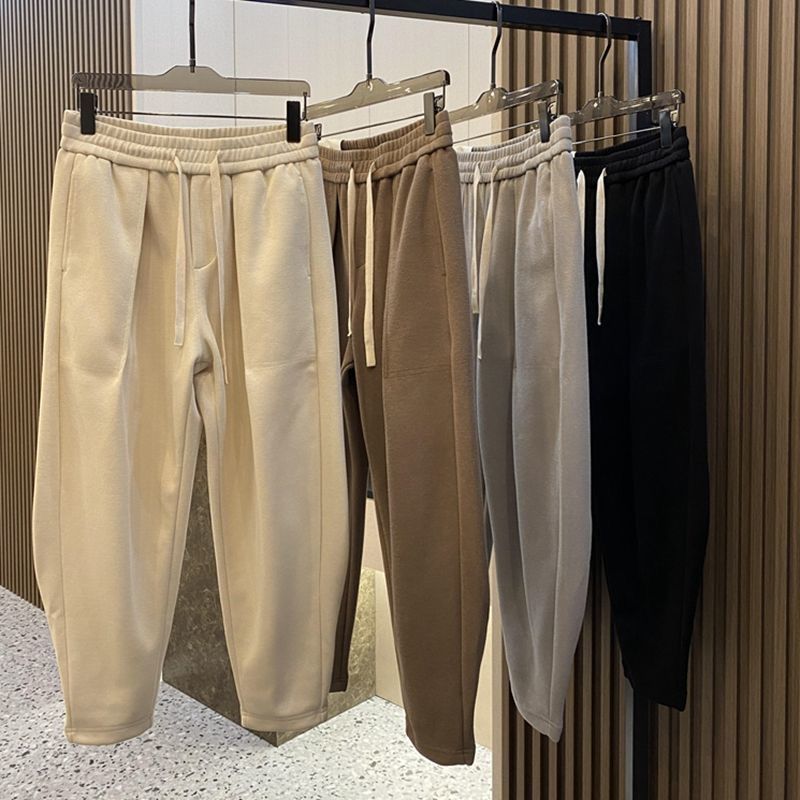 【小扬直播推荐】秋冬款男士纯色阔腿哈伦长裤时尚百搭舒适卫裤高品