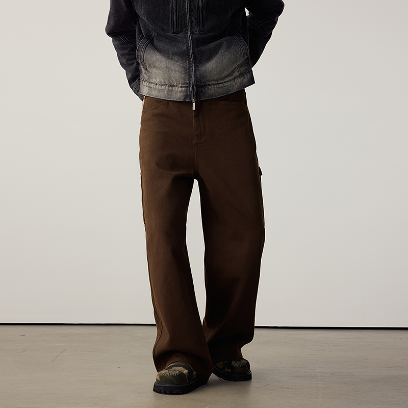 红人上新Lookun 布朗尼 休闲裤牛仔长裤男士复古情侣宽松百搭秋冬