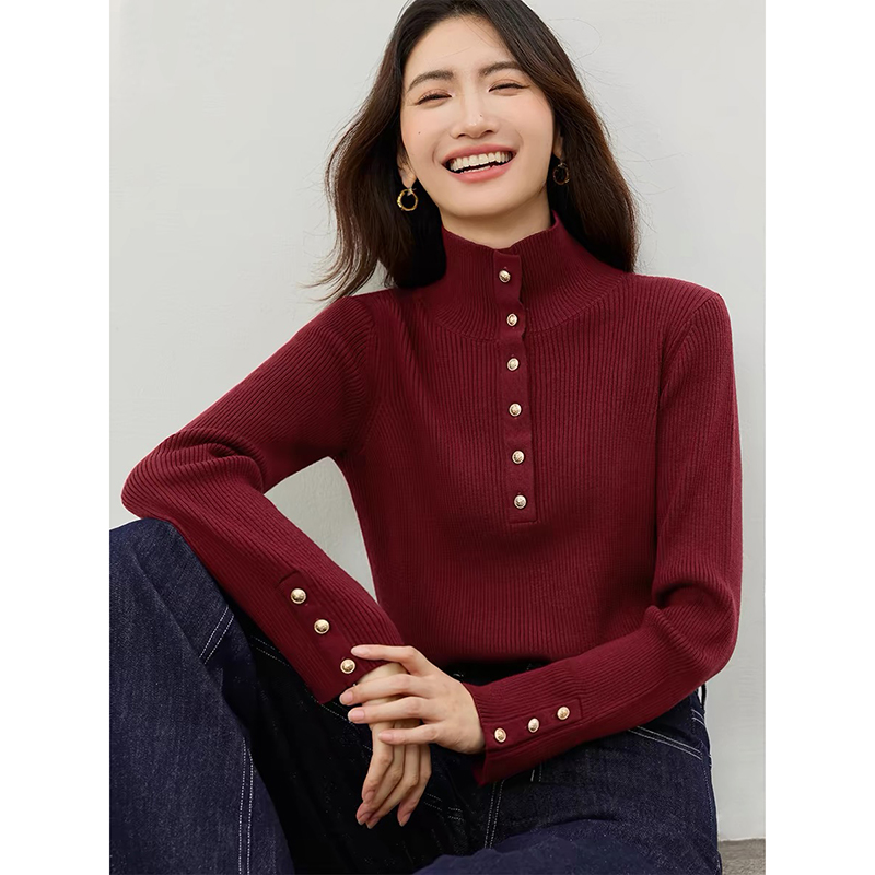 【深冬灰】3557超柔软高品质中领针织毛衣