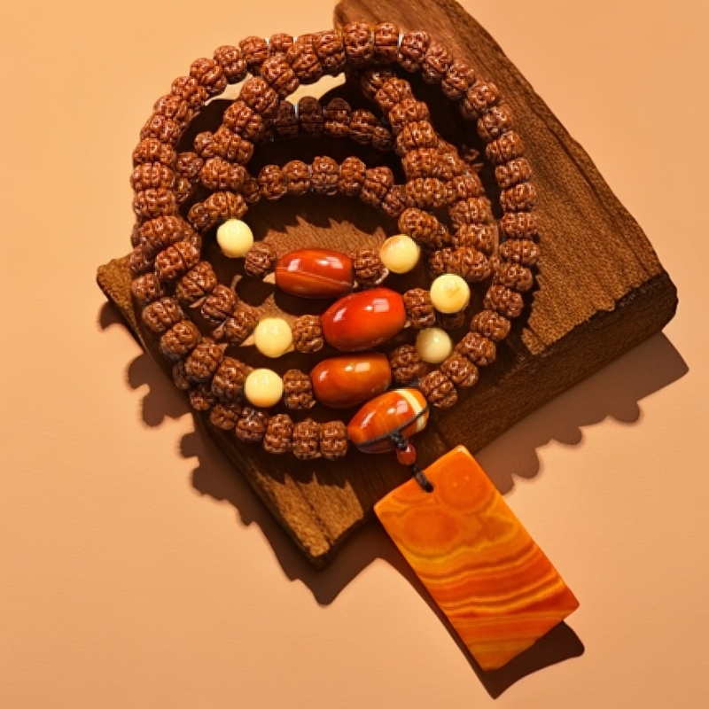 五瓣藏式纯血一代盘龙老树王双面精雕108颗精品小金刚文玩脖挂WSP