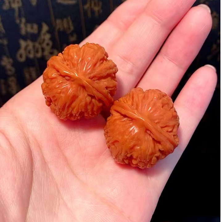 精品小手念手捻 粗筋南瓜 粉红色皮质 纯野生 女生适合玩的