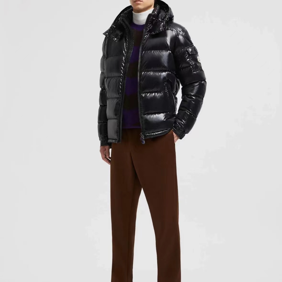 未使用 MONCLER Moncler 男士短款羽绒maya黑色