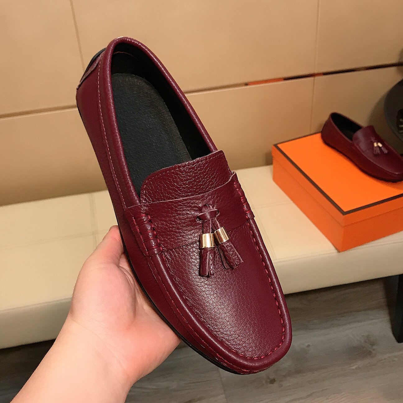 2023新款高端豆豆鞋网红爆款真皮一脚蹬皮鞋透气舒适英伦风乐福鞋