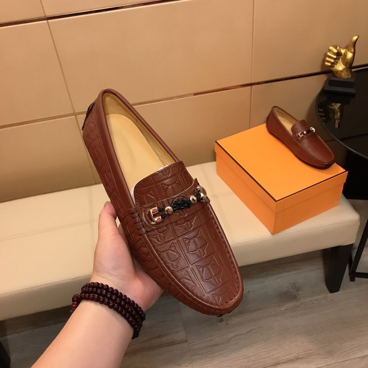 欧货广州手工豆豆鞋男士时尚百搭真皮软底舒适驾车鞋牛皮耐磨皮鞋