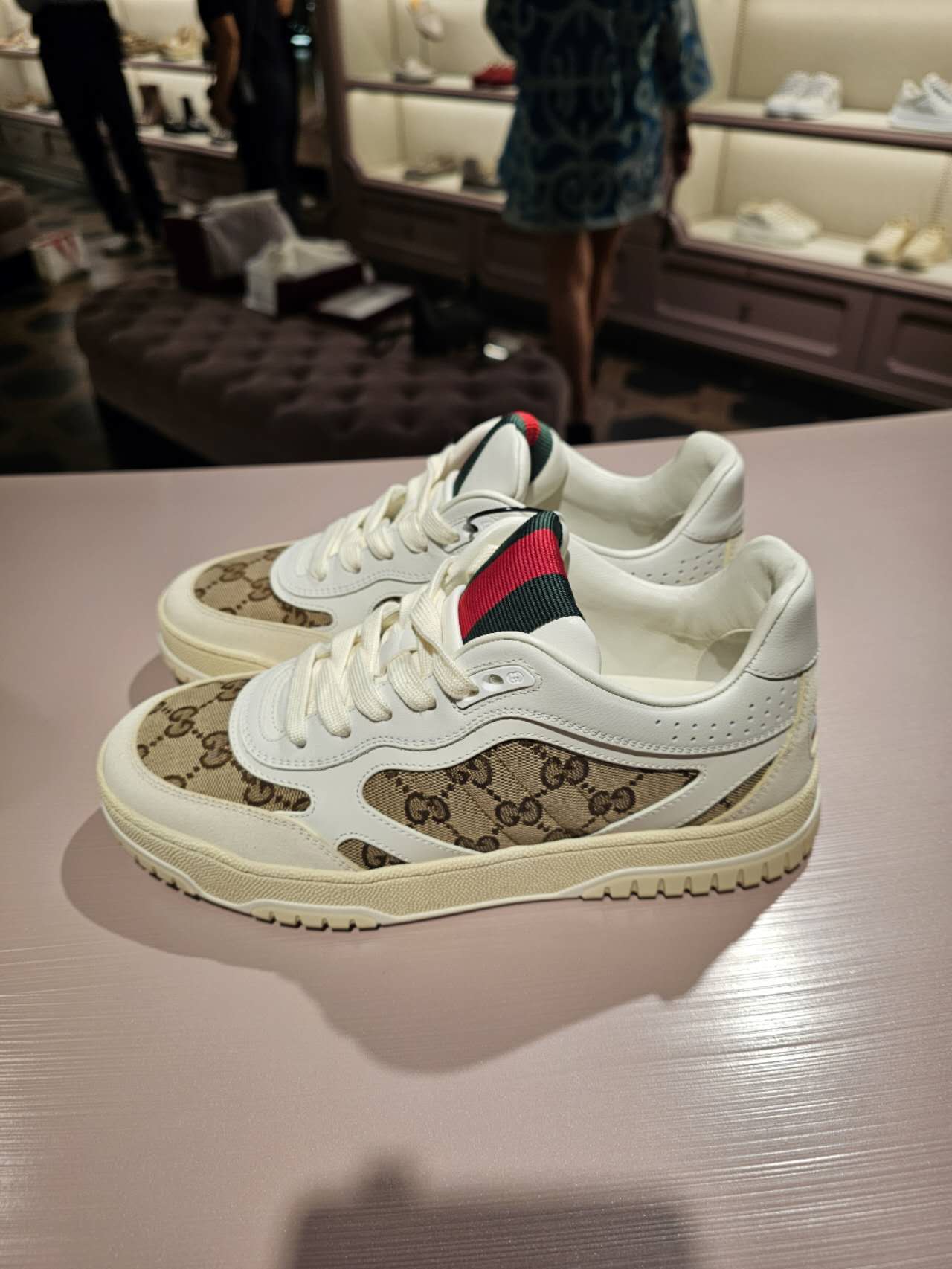 未使用 GUCCI/古驰 gucci  re web老花白色板鞋