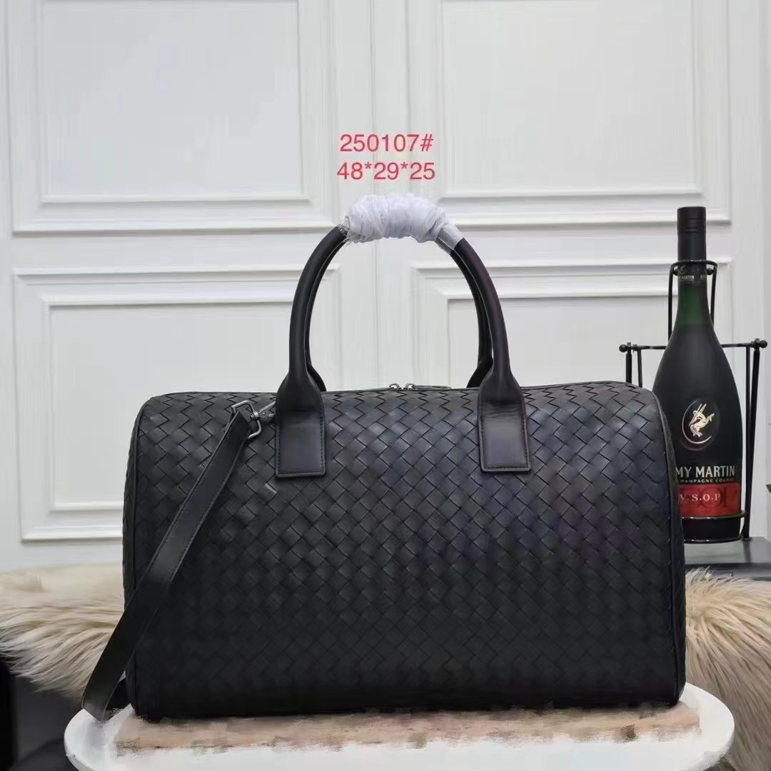 手工编织牛皮大容量旅行包手提肩背斜挎经典时尚轻奢长48高29厚25