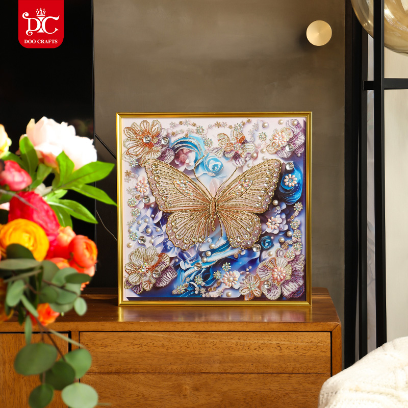 DC/蒂彩【蝶舞花间】钻石画艺术气息书房走廊玄关钻石装饰画