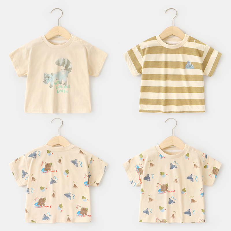 婴儿衣服休闲短袖T恤夏装男童女童宝宝儿童小童夏季半袖上衣Y8468