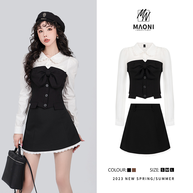 *毛妮LADIESFIRST【小清新套装】热力感 穿搭元气少女感两件套D8384