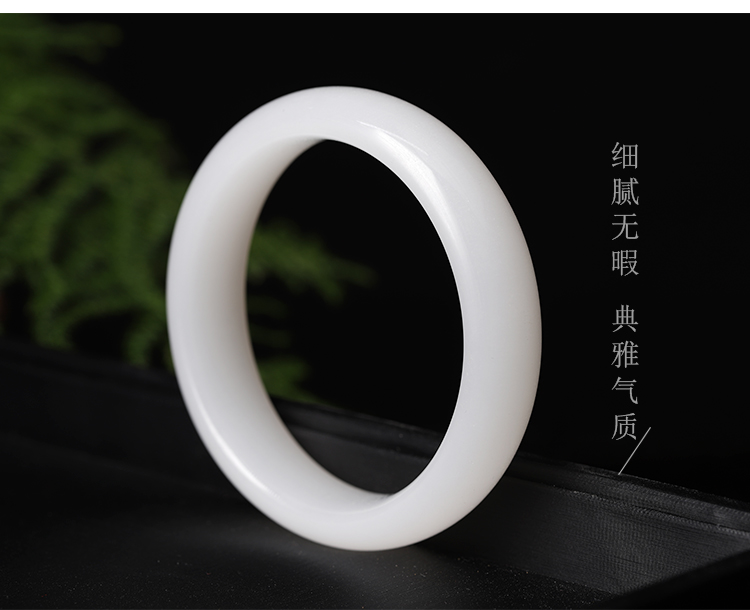 新疆天然玉石手镯白玉手镯女金丝玉手镯女款玉镯子带证书