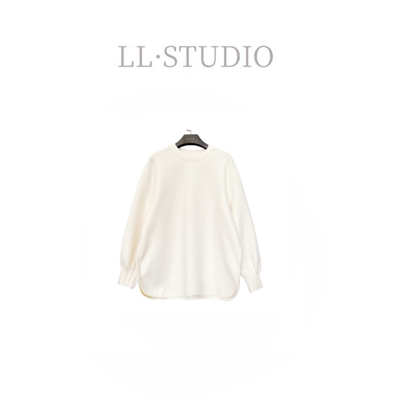 妙兮·LL冬季新款德绒混纺套头圆领简约设计款女装卫衣*20242050