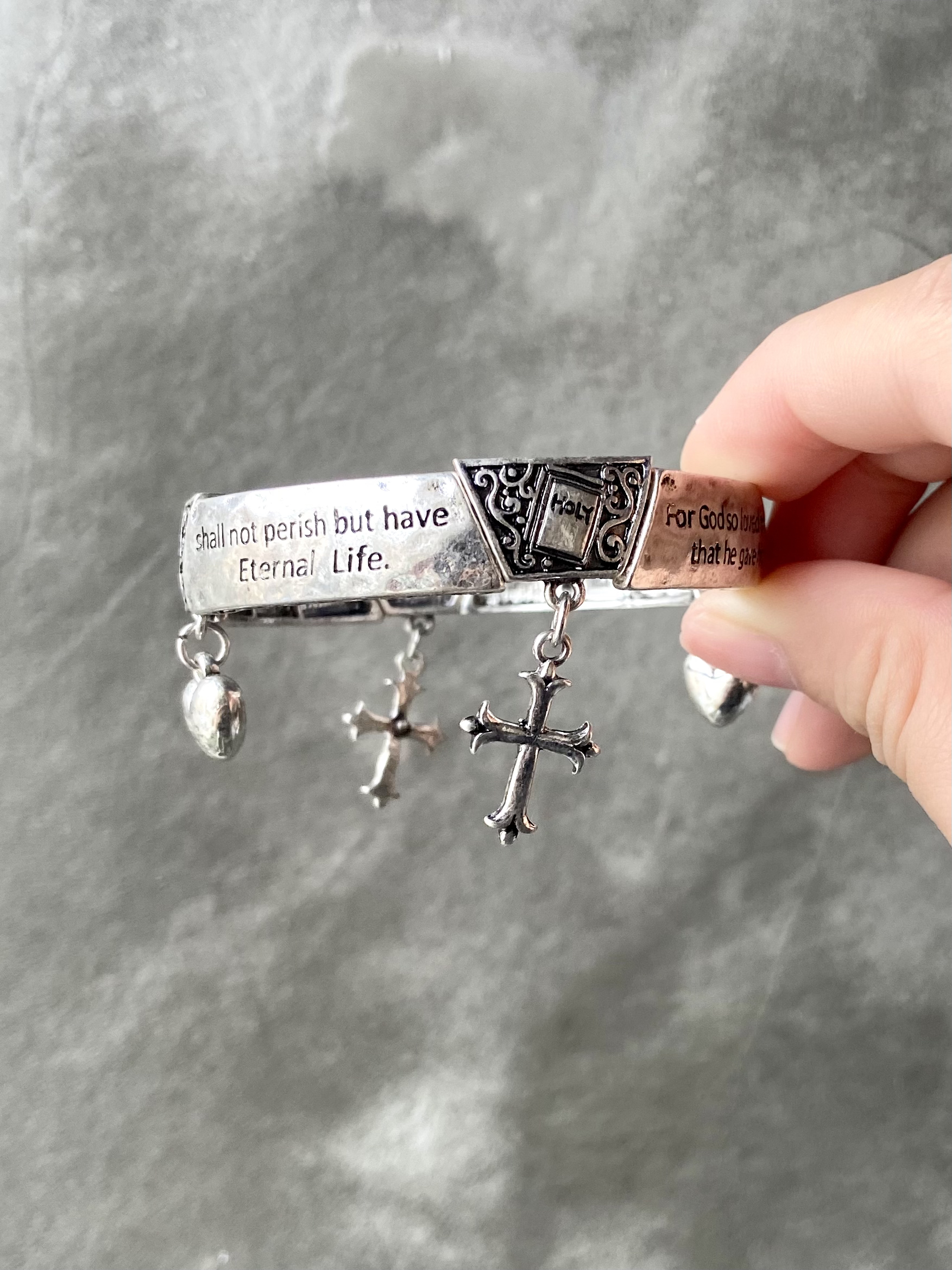 锌合金手镯 【不至灭亡，反得永生】手镯