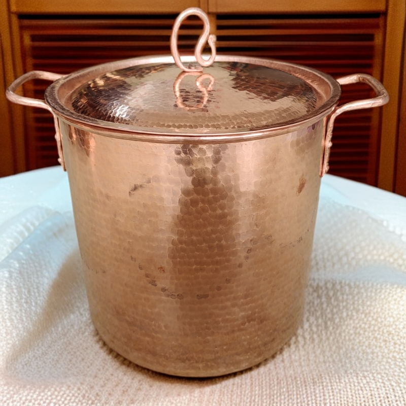 手工紫铜加大加厚直筒炖锅（口径31公分，重10斤）