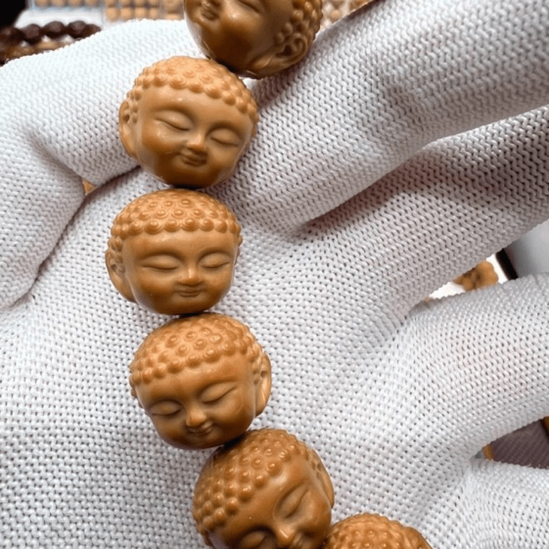 全品聚宝盆雕刻宝宝佛猴头手串