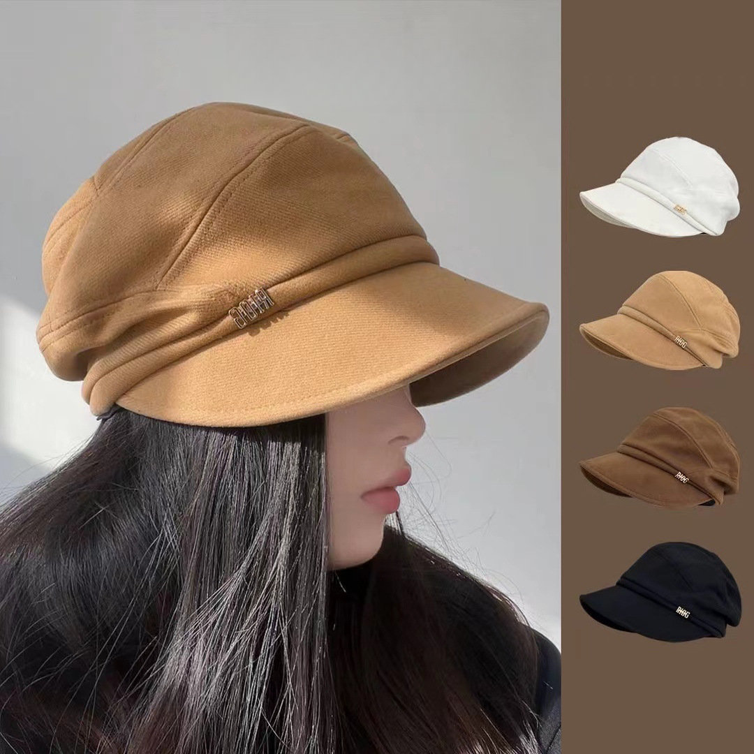 韩版时尚软檐堆堆鸭舌帽子女秋冬保暖复古百搭渔夫帽显脸小贝雷帽