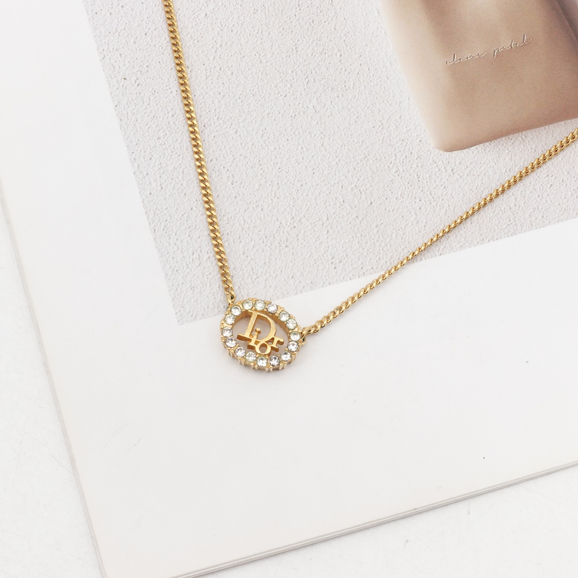 95新 DIOR/迪奥 GGS迪奥金色镶钻项链41493133|52655163
