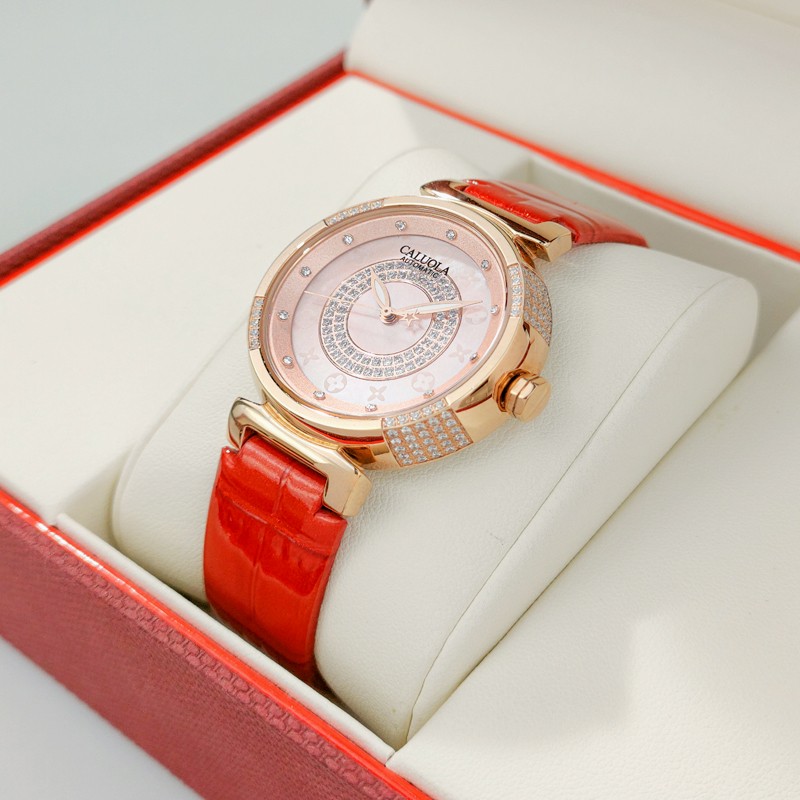 卡罗莱正品牌手表女士气质镶钻真皮带时尚潮流石英女表腕表CA1131
