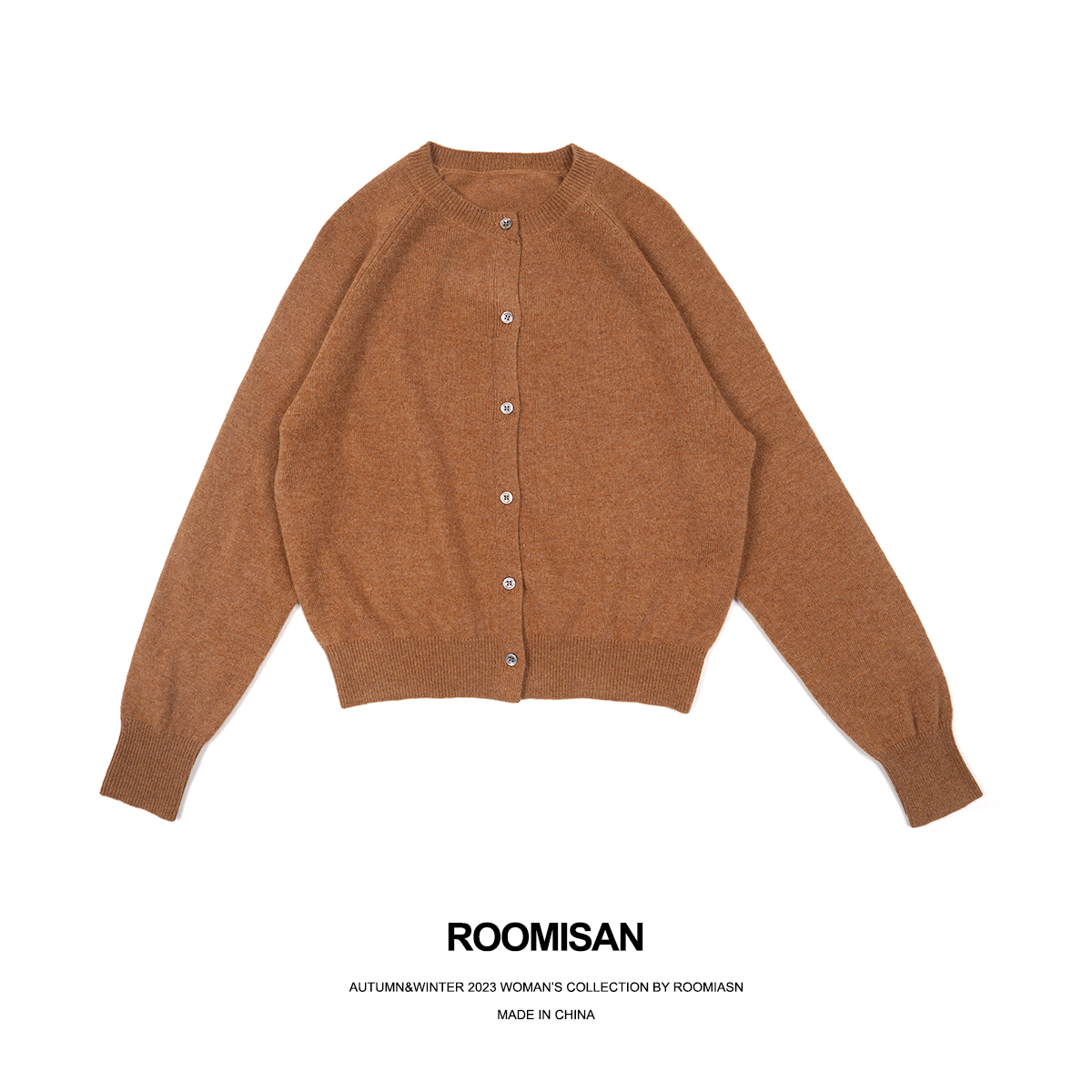 ROOMISAN2024早秋新品简洁百搭无限回购开衫毛衣240