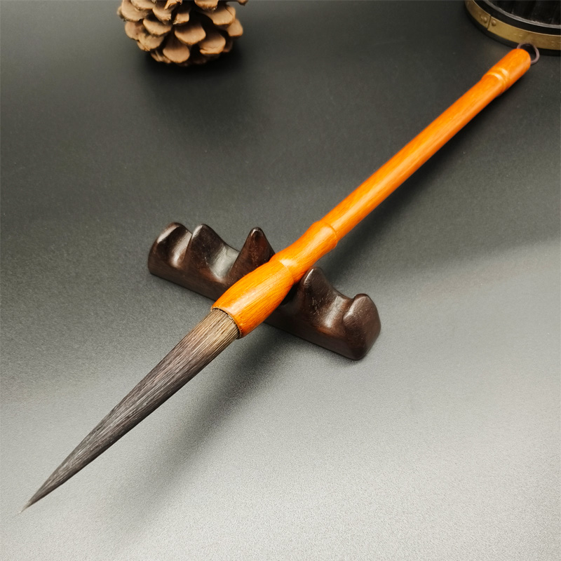 文房四宝熊毫长峰毛笔出峰9cm直径1.2行书草书商场商场