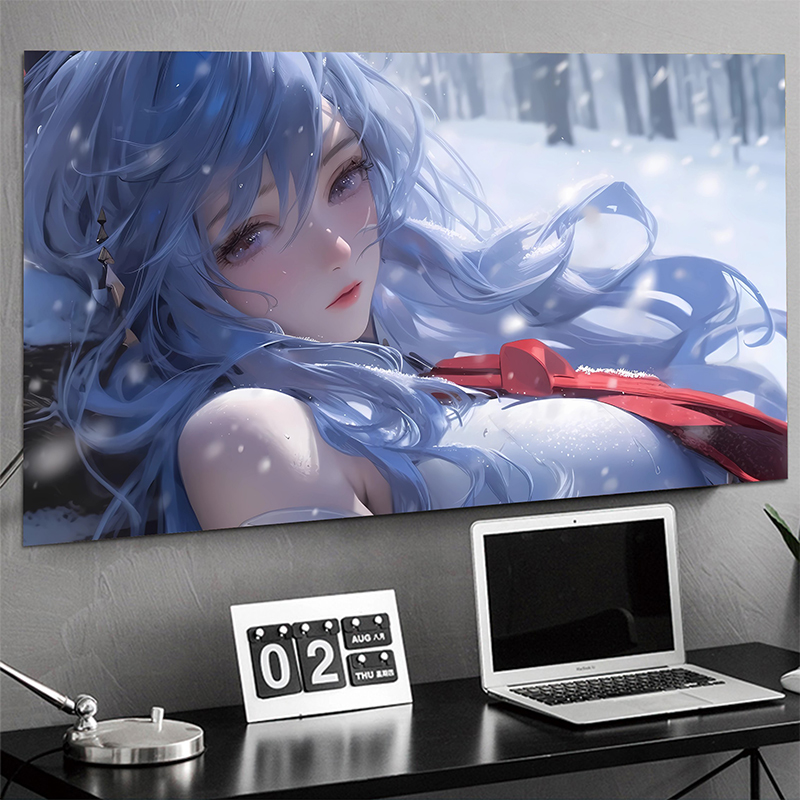 原神甘雨可爱椰羊海报墙贴二次元周边宿舍房间高清精美壁纸壁画 