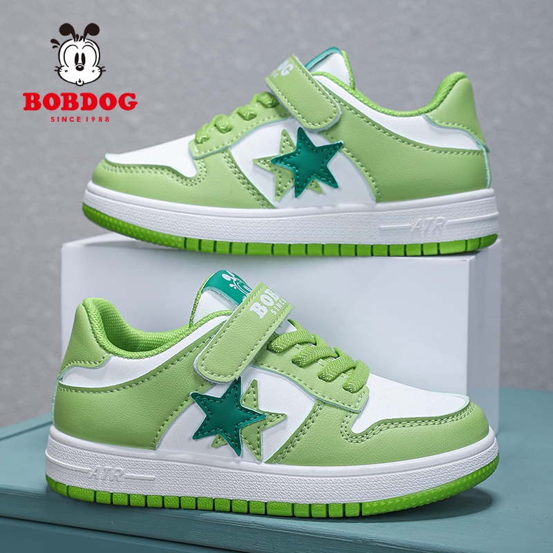 巴布豆儿童板鞋男童女童鞋子2025新款皮面防水小学生休闲运动鞋潮