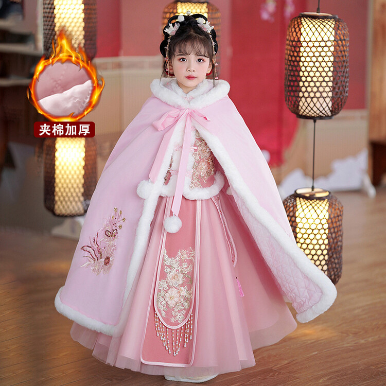新品巴拉巴拉女童拜年服冬装新年加厚汉服冬季秋冬唐装过年裙子洋