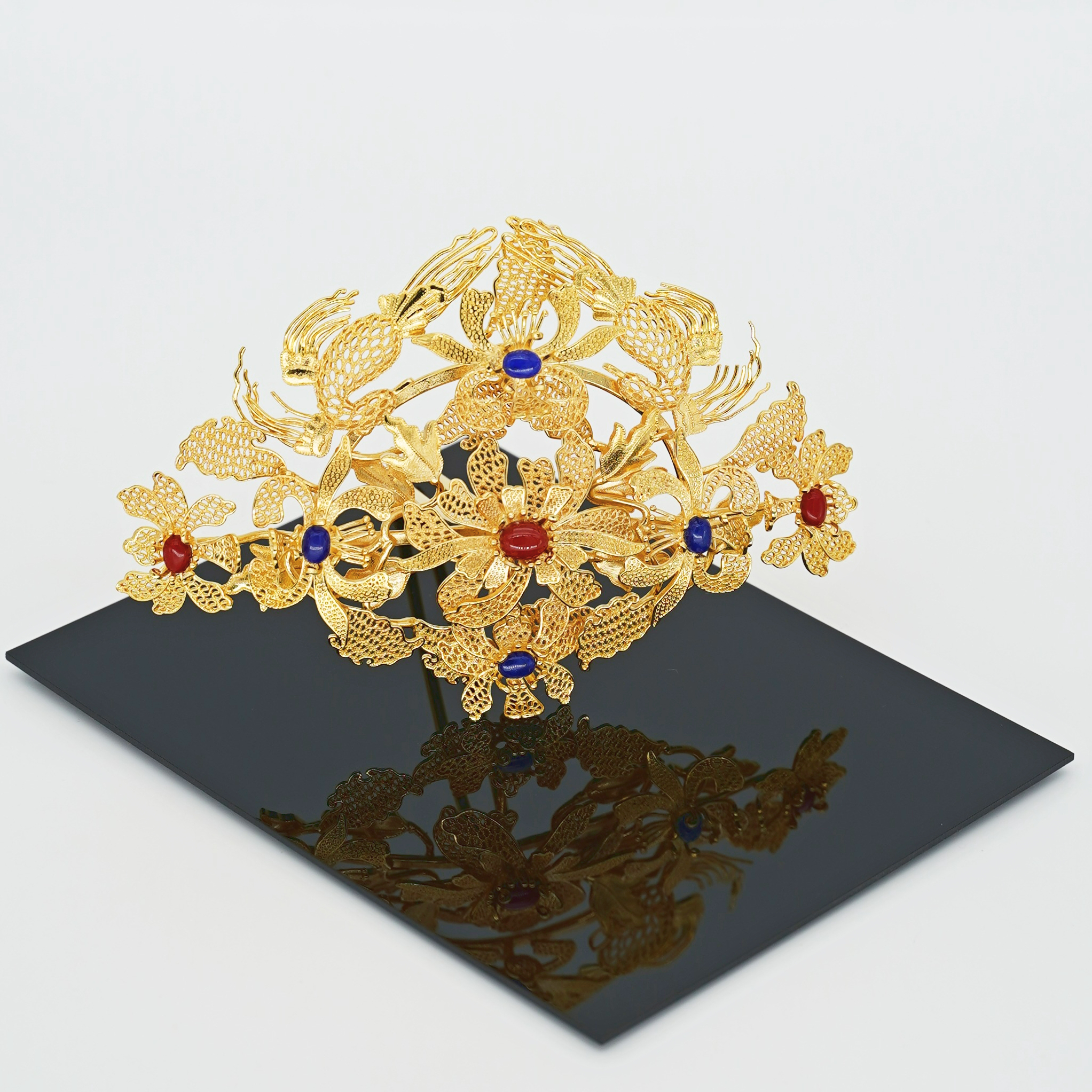 小师妹【登堂贺】原创重工铜镀金发冠古风簪娘手工超仙气国风设计