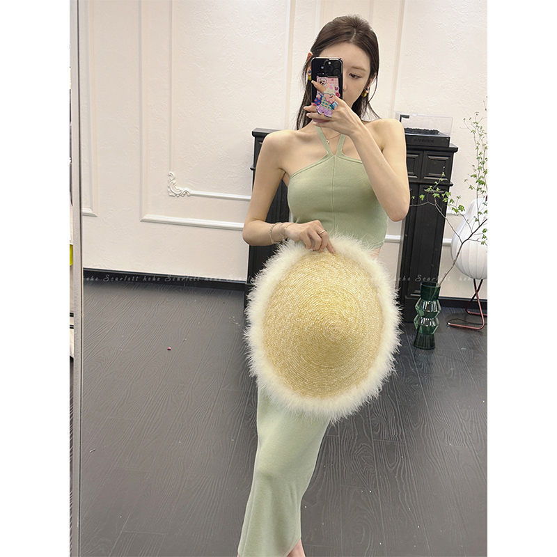 你的呵呵Scarlett  高级感名媛纯欲抹胸半身裙两件套度假风套装