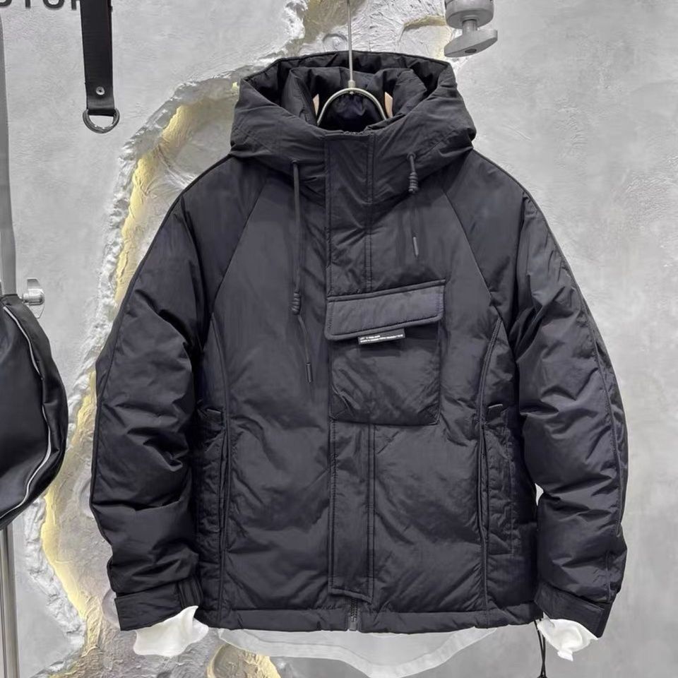 冬季男士保暖潮牌羽绒服修身潮流工装白鸭绒外套修身百搭羽绒上衣