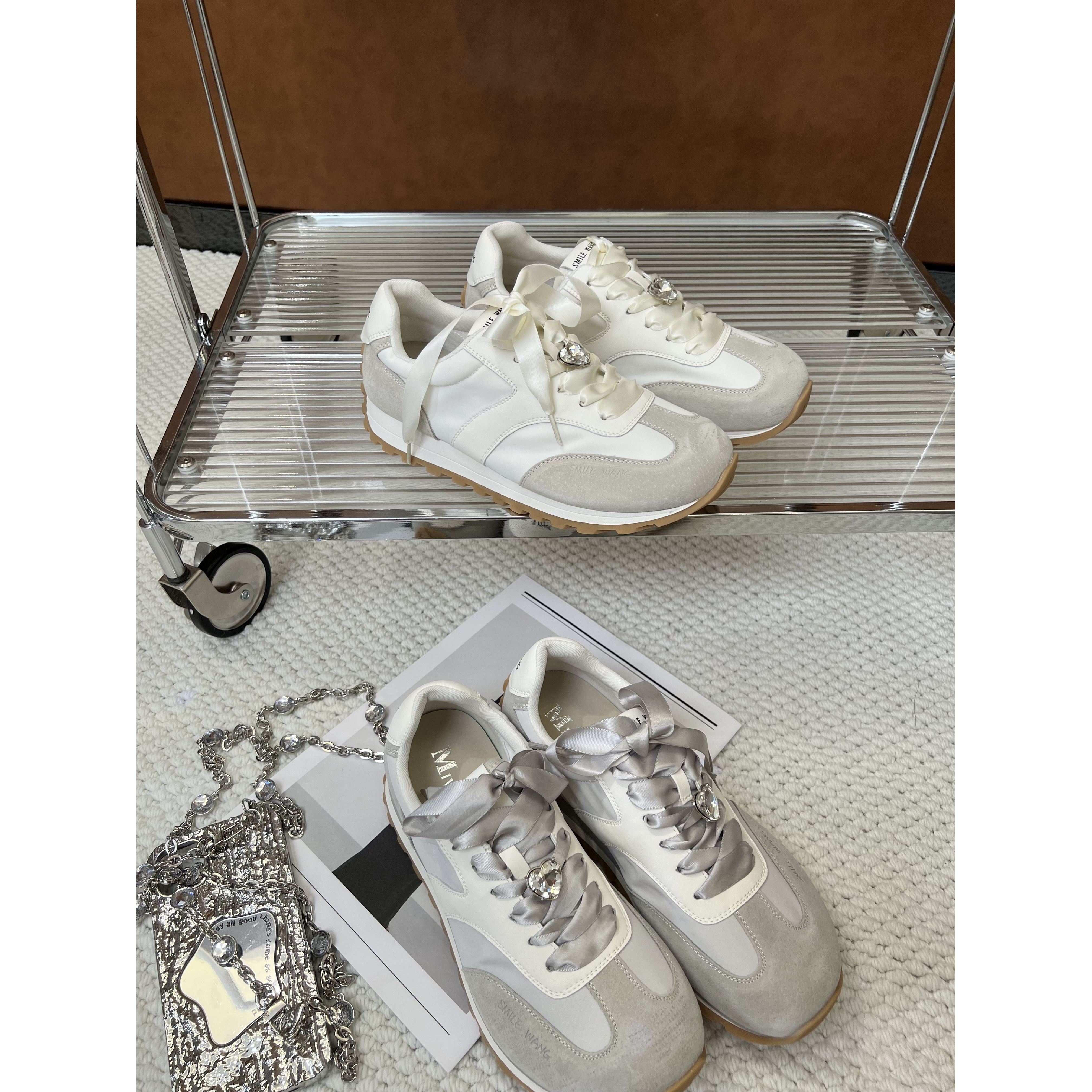 阿甘鞋女平底德训鞋缎面休闲鞋