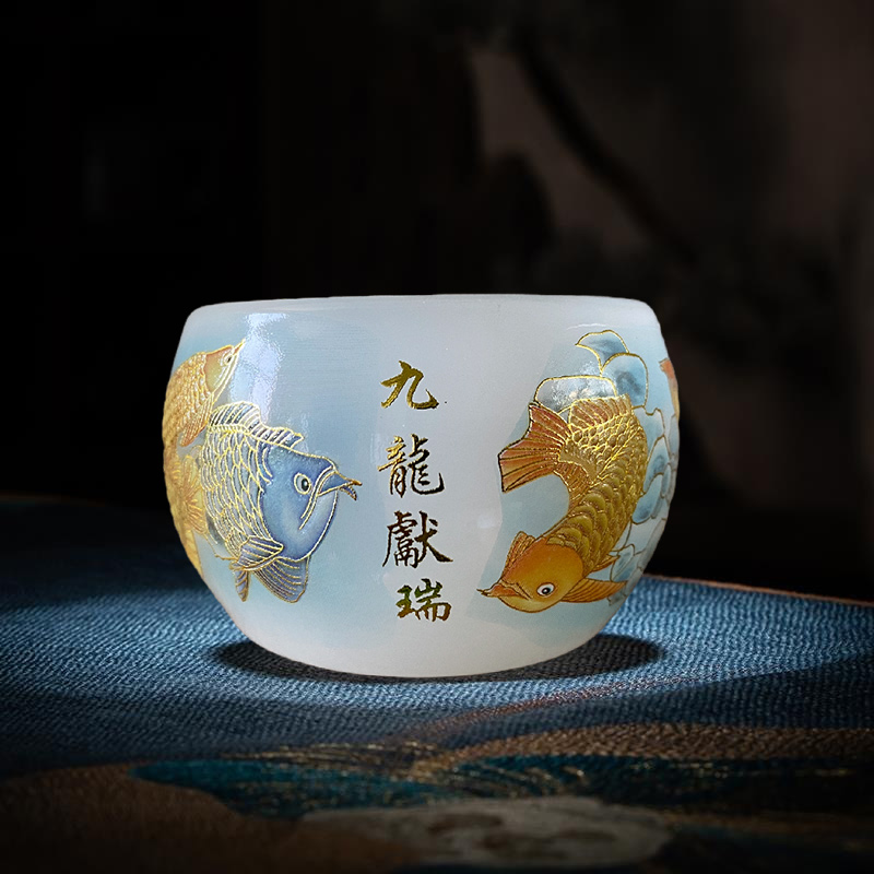 【九龙献瑞】茶杯男士网红茶杯主人杯品茗杯功夫茶具茶器喝茶杯子