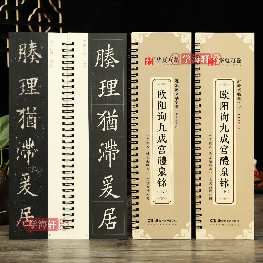 2本欧阳询九成宫上下全文近临字卡书法李褀本姚孟起临本放大版